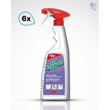 Profi-Vorbehandlungsmittel, Fleckenentferner, 6 x 750 ml Sprühflasche, zur Fleckdetachur bei fettig verschmutzten Textilien