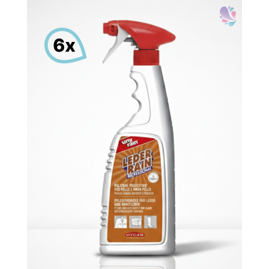 Profi-Pflegereiniger für Leder und Kunstleder, 6 x 750 ml Sprühflasche, ausgezeichnete Reinigungs- und Entfettungswirkung
