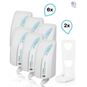 SET: Schaumseife mild 6x 1-Liter, 15.000 Anwendungen + 2x Lavela Spender - PRODUKTSET