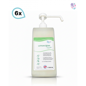 Lotion Cremeseife SET, Qualitäts- Handreinigungsseife, Flüssigseife dermatologisch getestet, 6x Flasche 1.000ml je SET