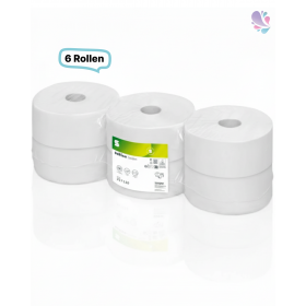 JUMBO/ GIANT Comfort Toilettenpapier Großrollen, 6 Rollen, 2-lagig, 380m je Rolle, Recycling