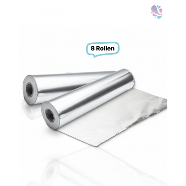 Alufolie 30cm lose Großrolle, 8 Rollen, 9600g, 600m, 11my, zum Warm - und Frischhalten von Lebensmittel