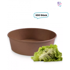 Salatboxen Salatschalen braun 500ml, 300 Stück, to go, take away, biologisch abbaubar, Kraftpapier+ PLA