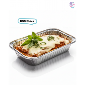 Alu-Schale, Menüschale, 900ml, ungeteilt, rechteckig, 800 Stk, 22,2 x 15,8 x 3,8 cm