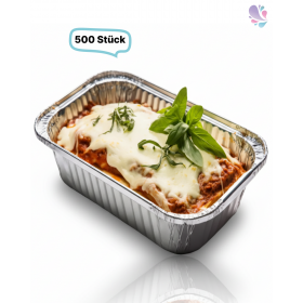 Alu-Schale, Menüschale, 670ml, ungeteilt, rechteckig, 500 Stk, 20,1 x 10,9 x 4,9 cm