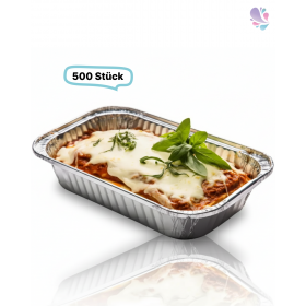 Alu-Schale, Menüschale, 940ml, ungeteilt, rechteckig, 500 Stk, 21,8 x 11,3 x 5,4 cm