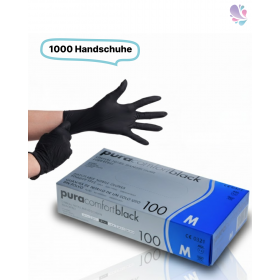 Nitril-Handschuhe puderfrei, schwarz, 1.000 Stk., unsteril, mit Rollrand, hoch-elastisch, geprüfte Qualität