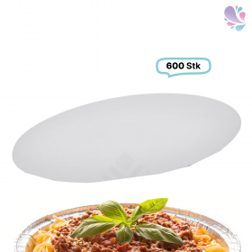 Alukaschierter Deckel für Alu-Schale 830 ml , Menüschale, rund, 600Stk, 18cm Ø