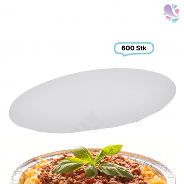 Alukaschierter Deckel für Alu-Schale 830 ml , Menüschale, rund, 600Stk, 18cm Ø