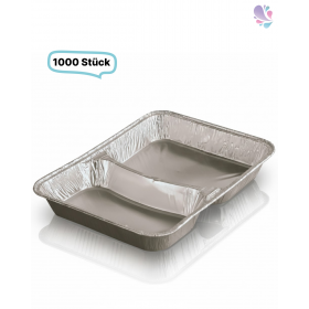 Alu-Schale, Menüschale, 760- 930 ml, rechteckig, 1000 Stk, 22,7 x 17,7 x 3 cm, robust, Premium Qualität, verschiedene Varianten