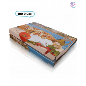 Pizzakarton Pizzabox 40x60x5 weiß mit Neutraldruck 100 Stk, to go, take away, kompostierbar, Kraftkarton, fettresistent
