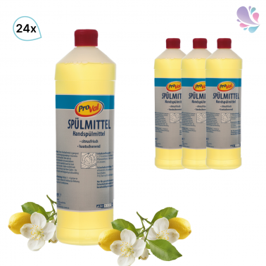 Handspülmittel Pro Val Citro 1l, citrusfrisch, pH-neutral, universell einsetzbar, 24 x1l Flaschen