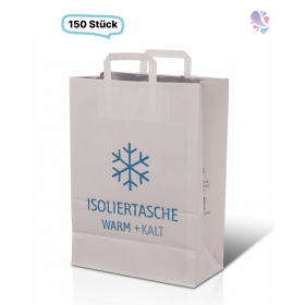 Kühltragetasche, Tiefkühltragetasche, weiß, 32x17x45cm, 150 Stück, flacher Henkel, Isoliertasche Warm + Kalt