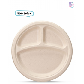 Menüteller aus Holzfaser, Ø22 cm, 500 Stk, wood fiber, nassfest & fettdicht, Holz aus der EU, verschiedene Varianten