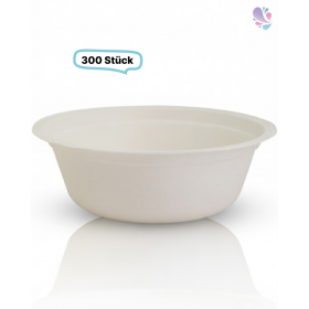 Bowl-/ Suppenschale groß Holzfaser,1000ml, 300 Stk, wood fiber, nassfest & fettdicht, Holz aus der EU, kompostier- & recyclebar