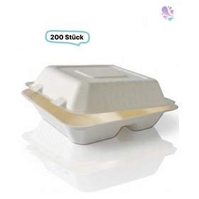 Menübox groß Holzfaser , 245 x 245 x 75 mm, 200 Stk, wood fiber, verschiedene Varianten, kompostier- & recyclebar