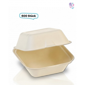 Hamburger-Box klein Holzfaser, 125 x 125 x 70 mm, 600 Stk, wood fiber, stabil & nassfest, EU- Holz, kompostier- & recyclebar