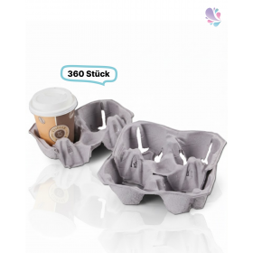 Becherhalter CLICK´N CARRY aus Recyclingkarton für 2–4 Becher, 360 Stk, 24x 20x 5 cm, praktische & kompostierbare