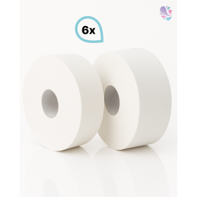 Toilettenpapier JUMBO mit 6 x 300m, 2-lagig, 100% Zellstoff, reißfest, saugstark