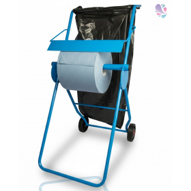 Putzrollenhalter FIX, fahrbar, mit Abfallsackhalterung, für Putzrollen bis 40 cm Breite