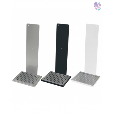 Wandhalterung Cosmos aus Edelstahl mit Auffangschale in versch. Farben für Desinfektions-/Seifenspender SENSOR Cosmos