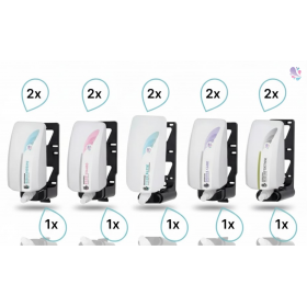 KOMPLETT-SET Lavela 4 x 2 1000ml Kartuschen + 2 x 2000ml Kartusche Wandhalterung, Hautschutzplan