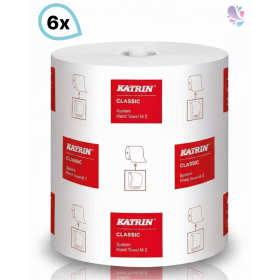 Handtuchrollen KATRIN CLASSIC WEIß, 2-lagig, 960M, 6 Rollen, robust & höchst ergiebig