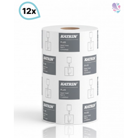 Handtuchrollen KATRIN klein WEIß Recyclingpapier Mehrzweckrolle S100, 1-lagig, 1200M, 12 Rollen, robust & höchst ergiebig