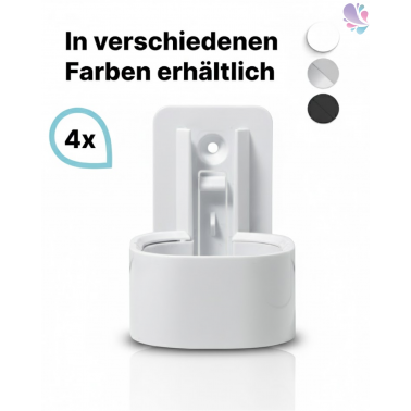 Wandhalterung 4x mit weißer, schwarzer oder verchromter Blende - HOTELSERIE