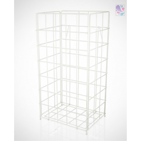 Papierkorb, Drahtgitter-Abfallbehälter Stahlblech, 60 Liter, zum Hängen und Stellen, faltbar