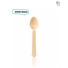 Kaffeelöffel, Holzlöffel Einwegbesteck, 2.000 Stk, gewachst, biologisch abbaubar, 11 cm