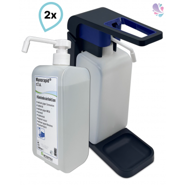 SET: Blanc Hygienic Hebelspender 1.000ml + 2x 1 Liter Haut- und Händedesinfektion mit vormontierter Pumpe