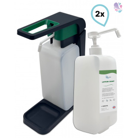 SET: Blanc Hygienic Hebelspender 1.000ml + 2x 1 Liter Lotion Cremeseife mit vormontierter Pumpe