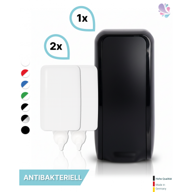 SET: Schaumseifenspender manuell, Blanc Cosmos versch. Farben+2x 1-Liter Schaumseife antibakteriell - PRODUKTSET