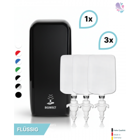 SET: Desinfektionsspender SENSOR, berührungslos Blanc Cosmos + 3x 1-L Haut- und Händedesinfektion - PRODUKTSET