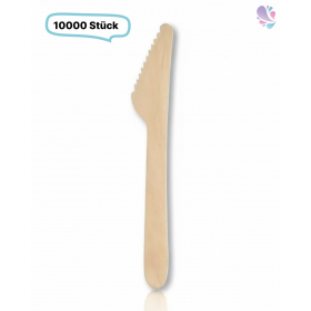 Messer, Holzmesser Einwegbesteck, 10.000 Stk, natur, biologisch abbaubar, 16,5 cm