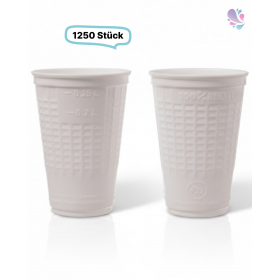 Thermo- Trinkbecher weiß mit hohem Hitzeschutz, R-PP-Recycling Volumen: 0,20- 0,25l, 1.250 Stk, Heißgetränkegenuss