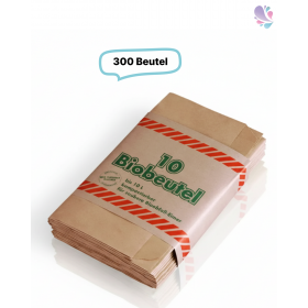 Papier Müllbeutel, 300Stk, ca. 10 Liter, kompostierbar, braun, 34x20cm