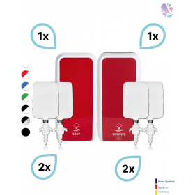 KOMPLETT-SET HANDHYGIENE SENSOR: Desinfektionsspender SENSOR + 2 Kartuschen & Schaumseifenspender SENSOR + 2 Kartuschen
