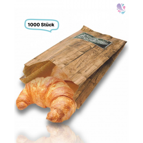Bäckerfaltenbeutel aus Papier in Holzoptik – recyclebar, verschiedene Größen, 1.000 Stück
