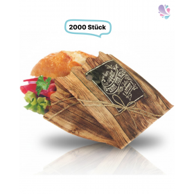 Snackbeutel aus Papier mit Fettbarriere in Holzoptik – 12 + 5 × 9 cm, recyclebar, 2.000 Stück
