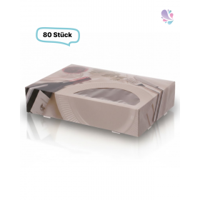 Transportkarton Diner aus lebensmittelechtem Karton mit Sichtfenster – 80 Stück, Motiv, verschiedene Größen