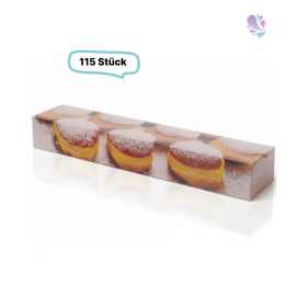 Berliner Box Krapfen Karton 1-teilig 600 × 110 × 80 mm – lebensmittelecht, robust, 115 Stück