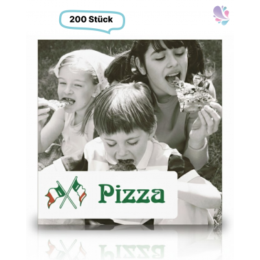 Pizzaboxen aus kompostierbarem Kraftkarton 22×22×3 cm – fettresistent, verstärkt, 200 Stück, ideal für Lieferservice