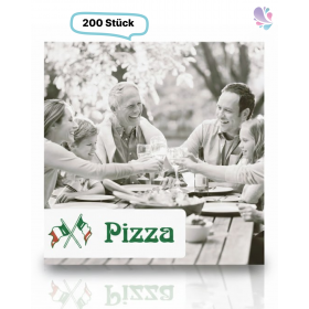 Pizzaboxen aus kompostierbarem Kraftkarton 24×24×3 cm – fettresistent, verstärkt, 200 Stück, ideal für Lieferservice