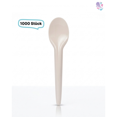 Löffel, Papierlöffel, 17 cm, 1.000 Stk, weiß, Premium Qualität