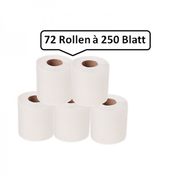 Tissue-Toilettenpapier 2-lagig 64 Rollen 250 Blatt sehr Weich 
