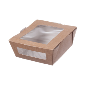 Kartonverpackungen Snackboxen mit Sichtfenster 450ml 200 Stk, to go, take away, biologisch abbaubar