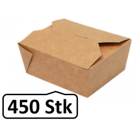 Lunch-Box 750ml 450 Stk, to go, take away, biologisch abbaubar, natürliches Design, weiße Innenschicht