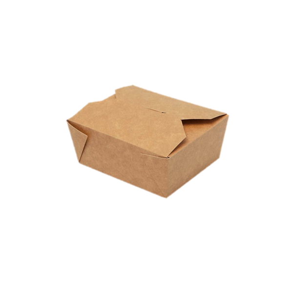 Lunch-Box 750ml 450 Stk, to go, take away, biologisch abbaubar, natürliches Design, weiße Innenschicht